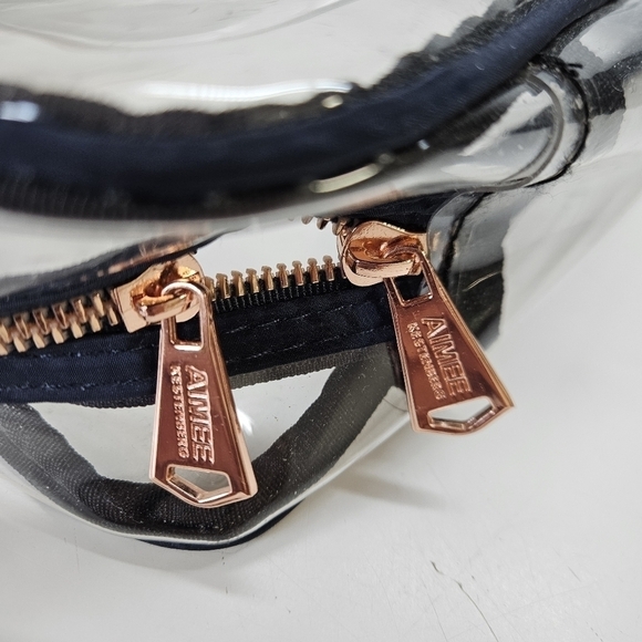 Aimee Kestenberg Clear Transparent Cosmetic Travel Makeup Top Handle Bag Concert - Picture 2 of 5